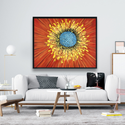 Framed 48 x 60 - Closeup on a red flower