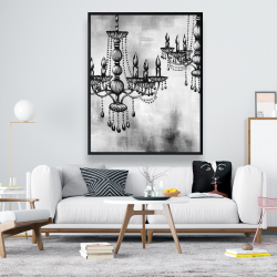 Framed 48 x 60 - Two crystal chandeliers