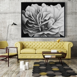 Framed 48 x 60 - Beautiful black and white flower