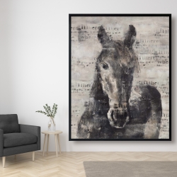 Encadré 48 x 60 - Cheval abstrait et typographie