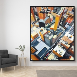 Framed 48 x 60 - High top view of buildings in new york