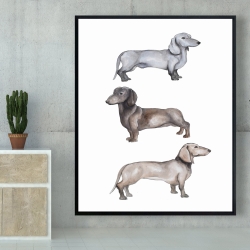 Framed 48 x 60 - Dachshund dogs