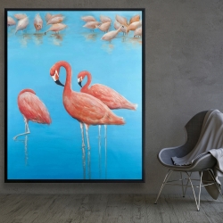 Framed 48 x 60 - Group of flamingos