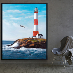 Encadré 48 x 60 - Phare au bord de la mer