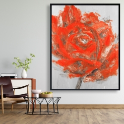 Framed 48 x 60 - Abstract red flower