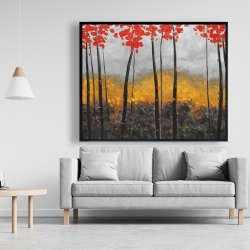Framed 48 x 60 - Abstract autumn trees