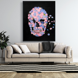 Framed 48 x 60 - Flower skull