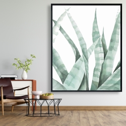 Framed 48 x 60 - Watercolor striped desert plant