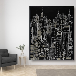 Encadré 48 x 60 - Tours d'une ville illustrative