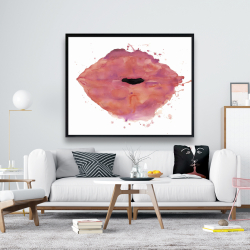 Framed 48 x 60 - Watercolor pink lipstick