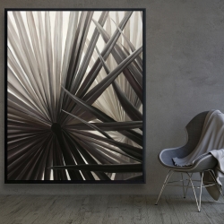 Framed 48 x 60 - Grayscale tropical plants