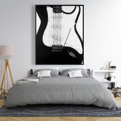 Framed 48 x 60 - Black electric guitar
