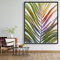 Framed 48 x 60 - Watercolor tropical palm leave