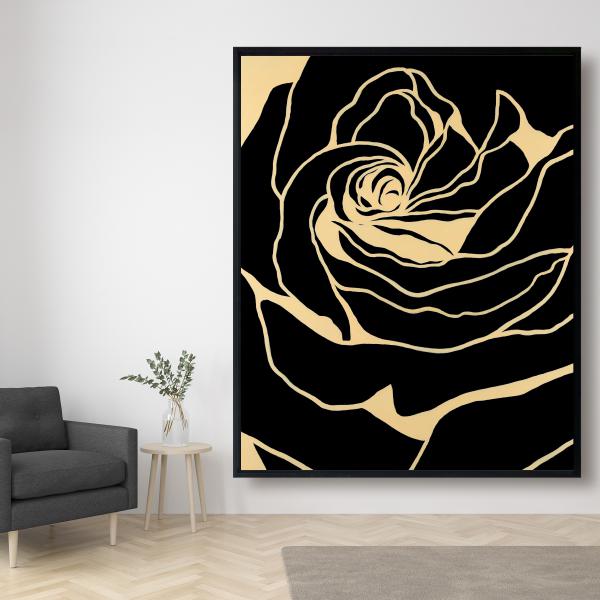Framed 48 x 60 - Silhouette of a rose
