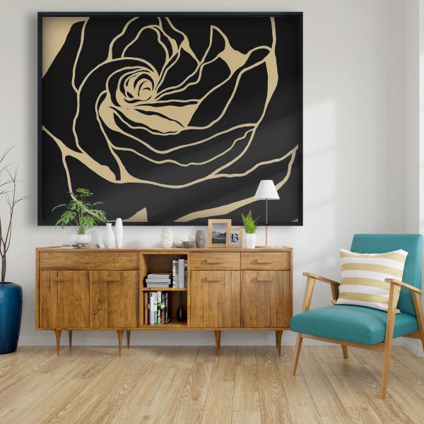 Framed 48 x 60 - Silhouette of a rose