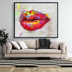 Framed 48 x 60 - Colorful lips