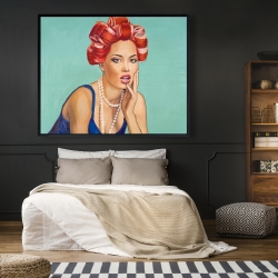Framed 48 x 60 - Pin up girl with curlers