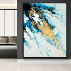 Encadré 48 x 60 - Marbre bleu et doré