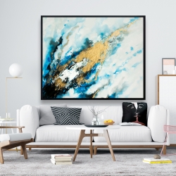 Encadré 48 x 60 - Marbre bleu et doré