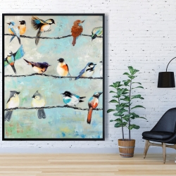 Framed 48 x 60 - Small colorful birds