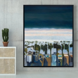 Framed 48 x 60 - Bird's eye view of beach