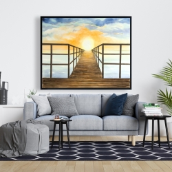 Encadré 48 x 60 - Couché de soleil dans la mer