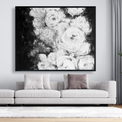 Framed 48 x 60 - Monochrome rose garden