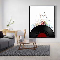 Framed 48 x 60 - Notes escaping from a vinyl record