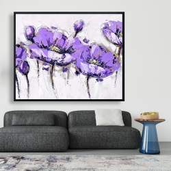 Encadré 48 x 60 - Fleurs mauves abstraites