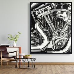 Framed 48 x 60 - Mechanism of a motorcycle