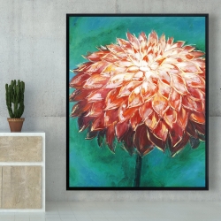 Framed 48 x 60 - Abstract dahlia flower