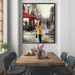 Encadré 48 x 60 - Femme marchant dans paris