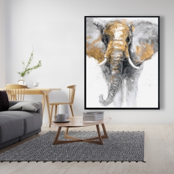 Encadré 48 x 60 - éléphant doré