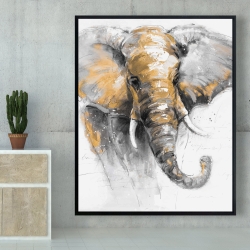 Encadré 48 x 60 - Magnifique éléphant doré