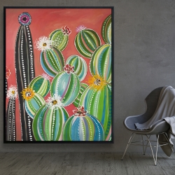 Encadré 48 x 60 - Cactus en arc-en-ciel