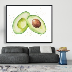 Encadré 48 x 60 - Avocat ouvert à l'aquarelle