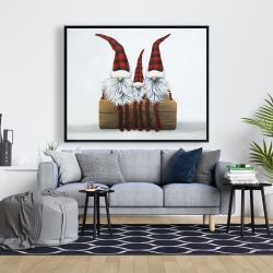 Encadré 48 x 60 - Trois gnômes de noël