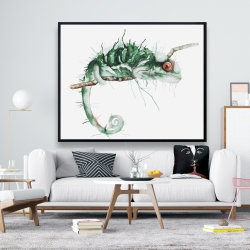 Framed 48 x 60 - Chameleon on the lookout