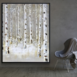Encadré 48 x 60 - Forêt de bouleaux en hiver