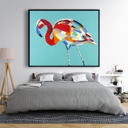 Framed 48 x 60 - Abstract flamingo