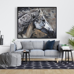Encadré 48 x 60 - Profil d'un cheval sauvage