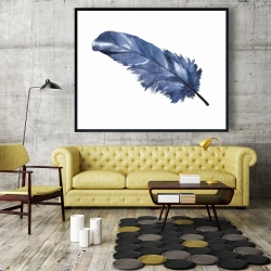 Framed 48 x 60 - Blue feather