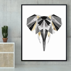 Encadré 48 x 60 - éléphant géométrique