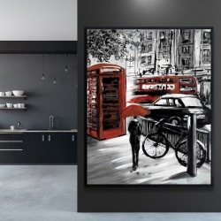 Framed 48 x 60 - European street