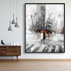 Framed 48 x 60 - Greyish flatiron building
