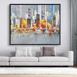 Framed 48 x 60 - Color splash cityscape