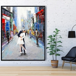 Framed 48 x 60 - Kiss of times square