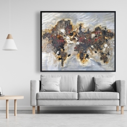 Encadré 48 x 60 - Carte du monde texturée avec typographie
