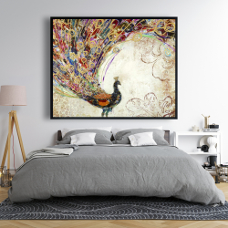 Framed 48 x 60 - Peacock with gold feathers
