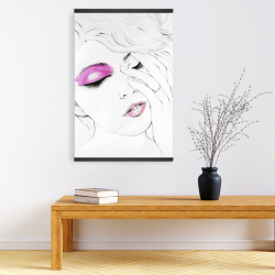 Magnétique 20 x 30 - Portrait de femme avec maquillage rose